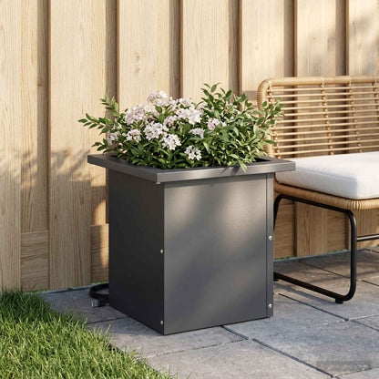 vidaXL Garden Planter with LED Antracite 30 x 30 x 30 cm Steel