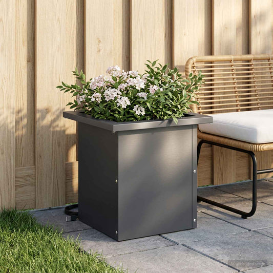 vidaXL Garden Planter with LED Antracite 30 x 30 x 30 cm Steel
