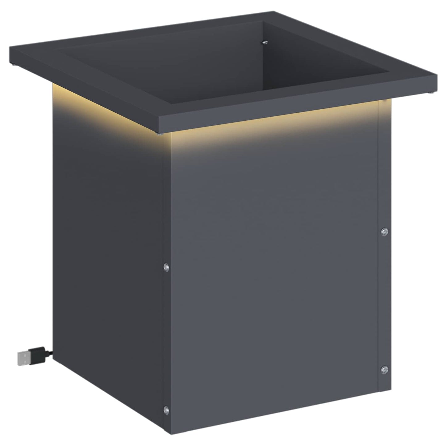 vidaXL Garden Planter with LED Antracite 30 x 30 x 30 cm Steel