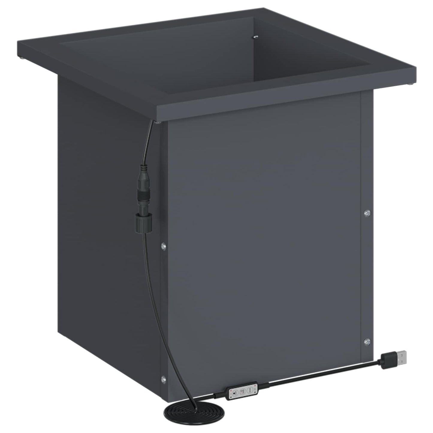 vidaXL Garden Planter with LED Antracite 30 x 30 x 30 cm Steel