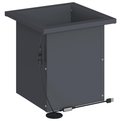 vidaXL Garden Planter with LED Antracite 30 x 30 x 30 cm Steel