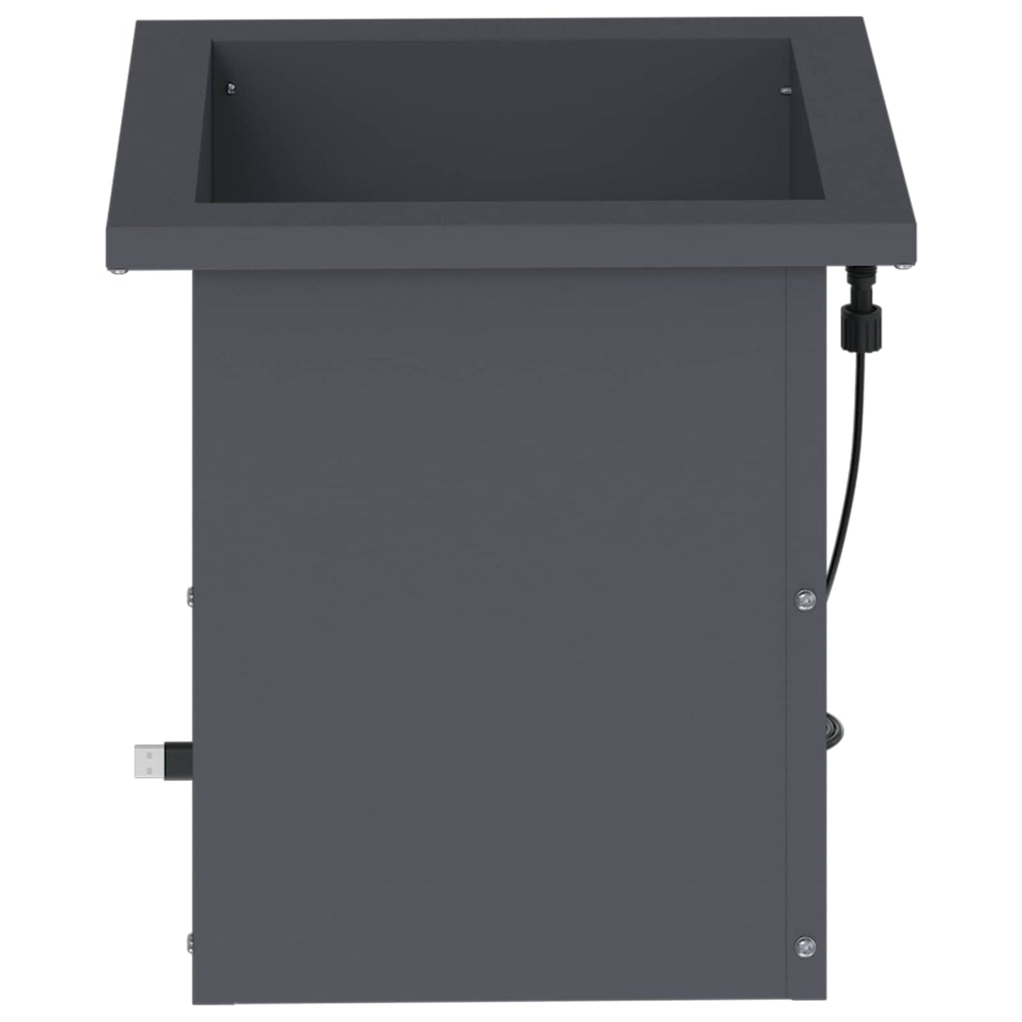vidaXL Garden Planter with LED 2 pcs Antracite 30 x 30 x 30 cm Steel