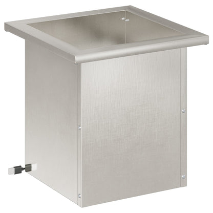 vidaXL Garden Planter with LED Silver 30 x 30 x 30 cm Stainless Steel