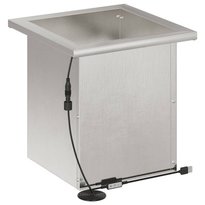 vidaXL Garden Planter with LED Silver 30 x 30 x 30 cm Stainless Steel