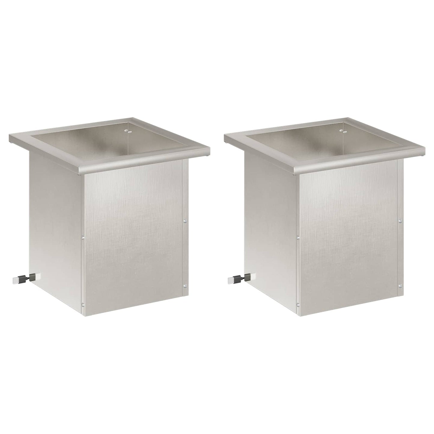 vidaXL Garden Planter with LED 2 pcs Silver 30 x 30 x 30 cm
