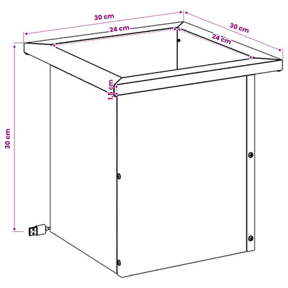 vidaXL Garden Planter with LED 2 pcs Silver 30 x 30 x 30 cm
