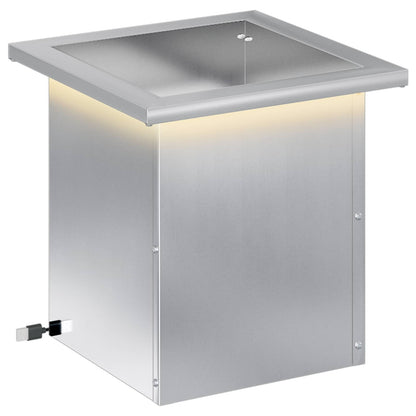 vidaXL Garden Planter with LED Silver 30 x 30 x 30 cm Galvanised Steel