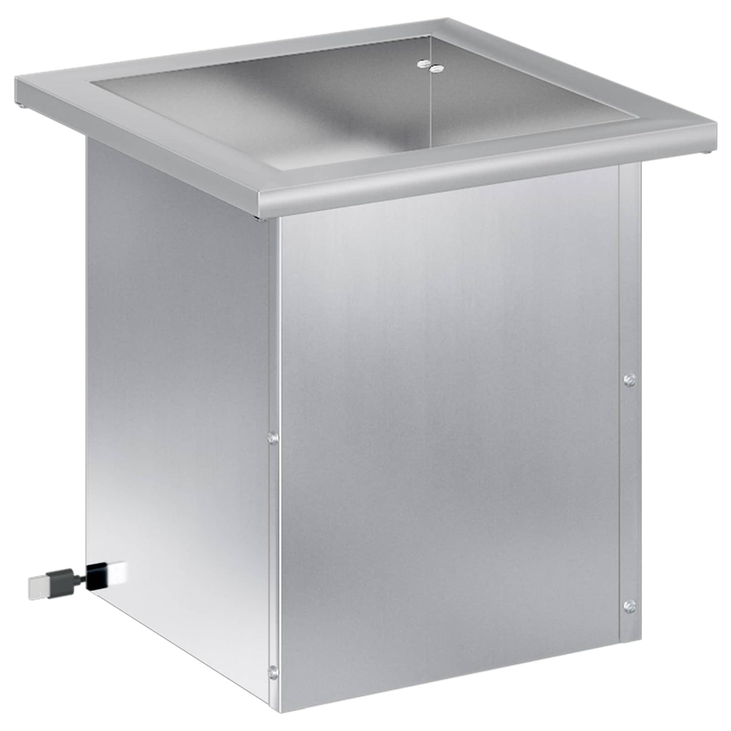 vidaXL Garden Planter with LED Silver 30 x 30 x 30 cm Galvanised Steel