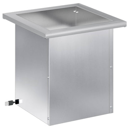 vidaXL Garden Planter with LED Silver 30 x 30 x 30 cm Galvanised Steel