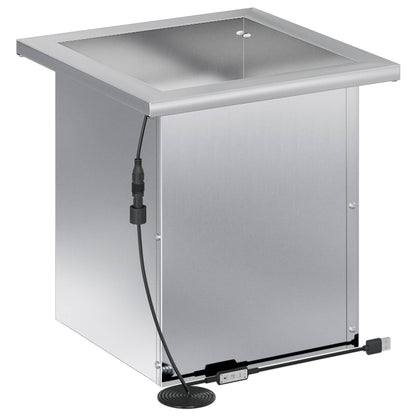 vidaXL Garden Planter with LED Silver 30 x 30 x 30 cm Galvanised Steel