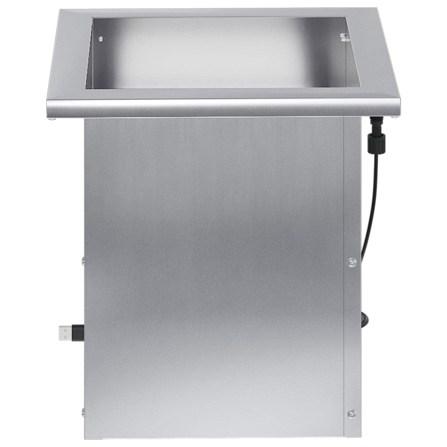 vidaXL Garden Planter with LED Silver 30 x 30 x 30 cm Galvanised Steel