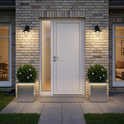 vidaXL Garden Planter with LED 2 pcs Silver 30 x 30 x 30 cm