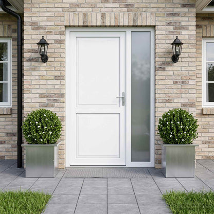 vidaXL Garden Planter with LED 2 pcs Silver 30 x 30 x 30 cm