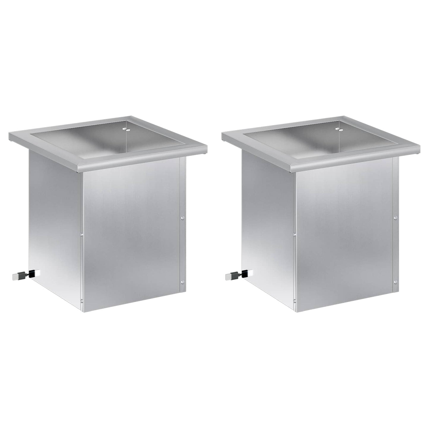vidaXL Garden Planter with LED 2 pcs Silver 30 x 30 x 30 cm
