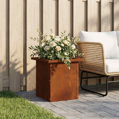 vidaXL Garden Planter with LED Rusty 30 x 30 x 30 cm Weathering Steel