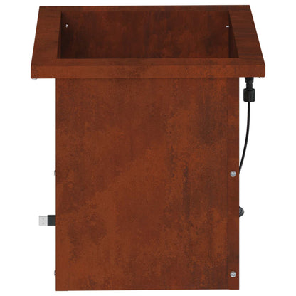 vidaXL Garden Planter with LED Rusty 30 x 30 x 30 cm Weathering Steel