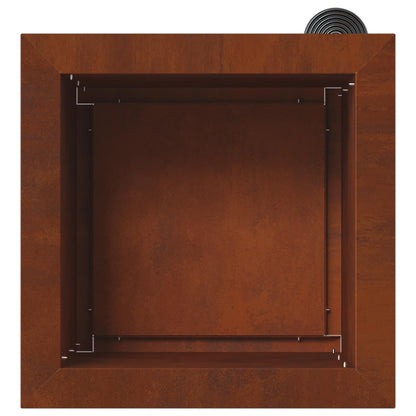 vidaXL Garden Planter with LED Rusty 30 x 30 x 30 cm Weathering Steel