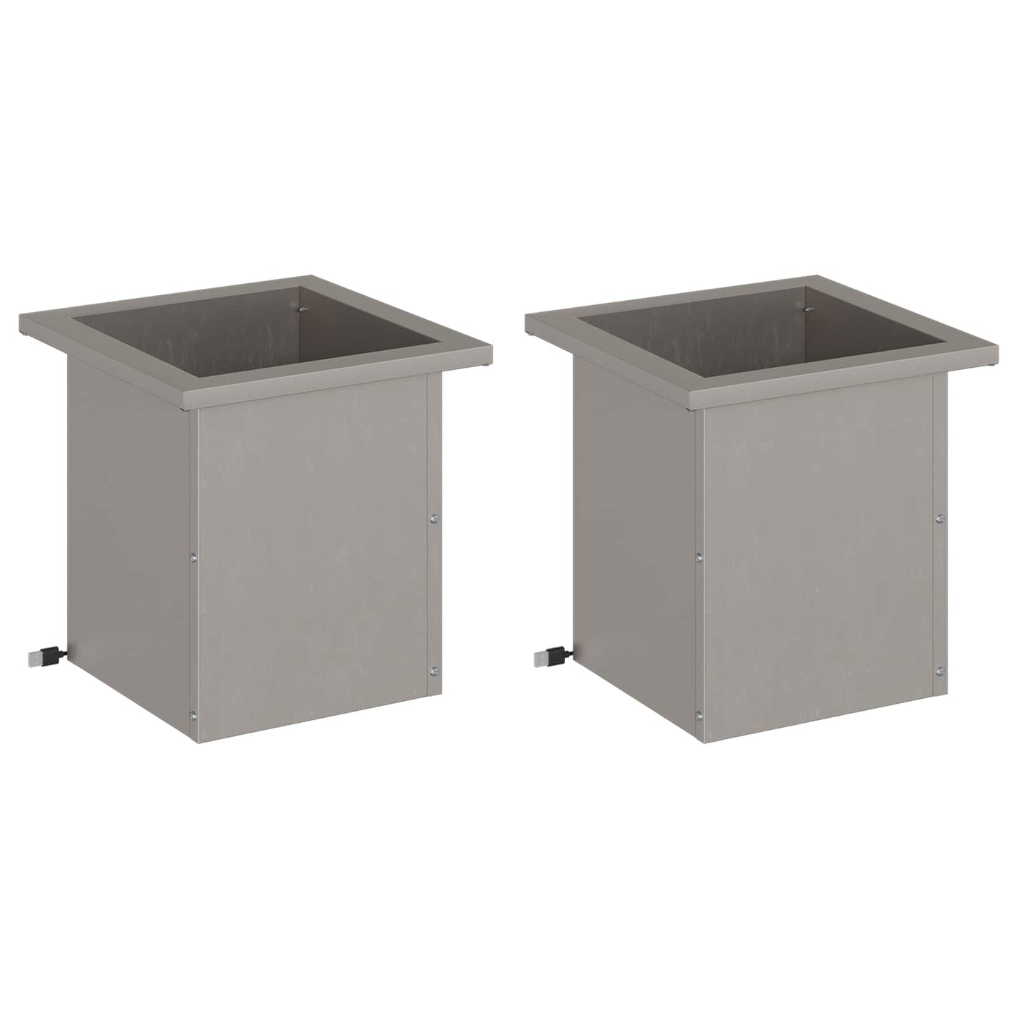 vidaXL Garden Planter with LED 2 pcs Rusty 30 x 30 x 30 cm