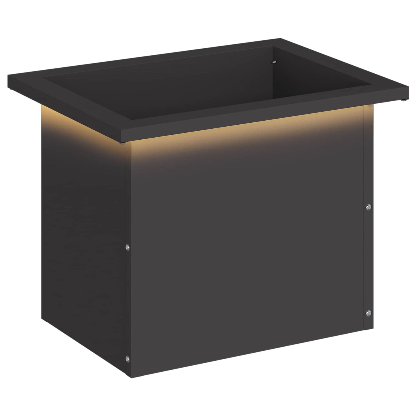 vidaXL Garden Planter with LED Black 30 x 40 x 30 cm Steel