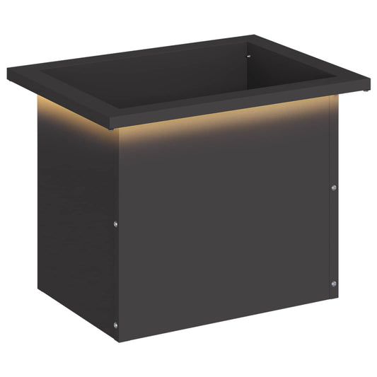 vidaXL Garden Planter with LED Black 30 x 40 x 30 cm Steel
