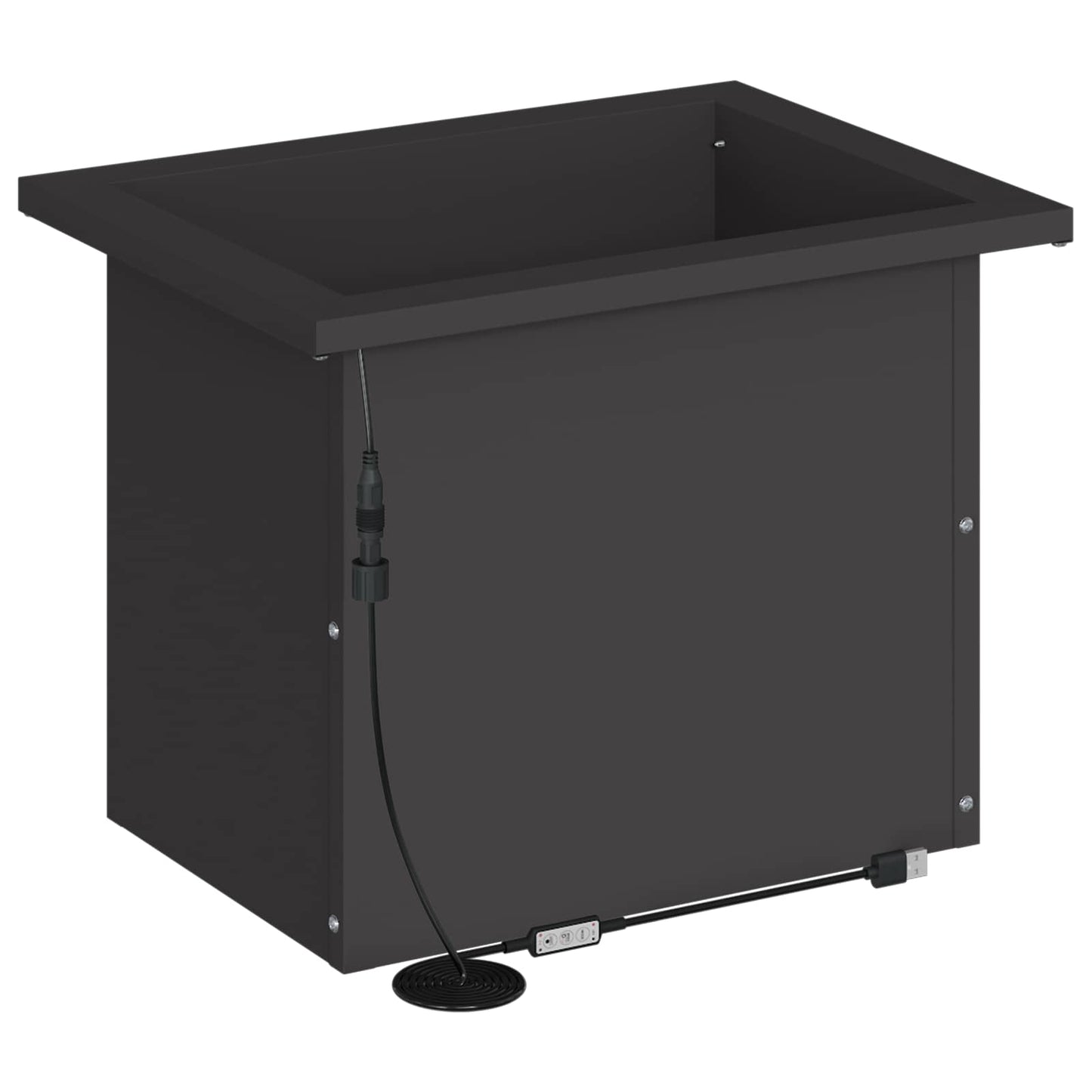 vidaXL Garden Planter with LED Black 30 x 40 x 30 cm Steel