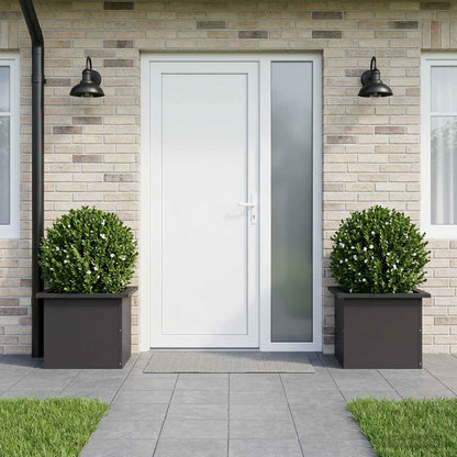 vidaXL Garden Planter with LED 2 pcs Black 30 x 40 x 30 cm Steel