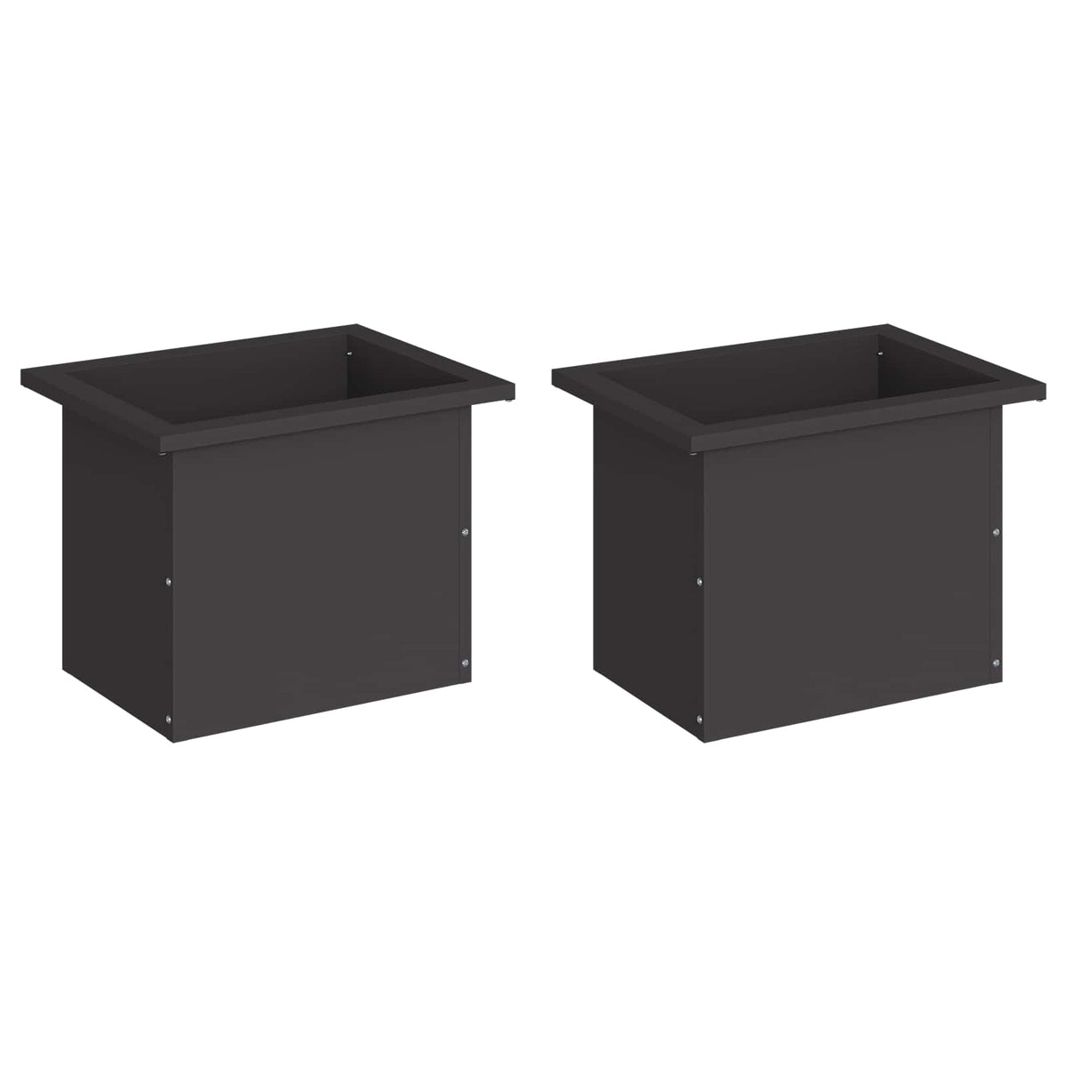 vidaXL Garden Planter with LED 2 pcs Black 30 x 40 x 30 cm Steel