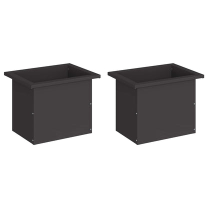 vidaXL Garden Planter with LED 2 pcs Black 30 x 40 x 30 cm Steel