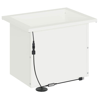 vidaXL Garden Planter with LED White 30 x 40 x 30 cm Steel