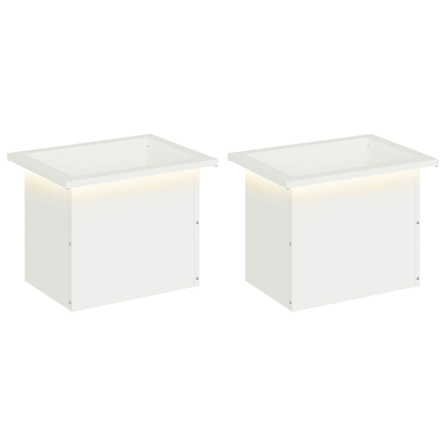 vidaXL Garden Planter with LED 2 pcs White 30 x 40 x 30 cm Steel