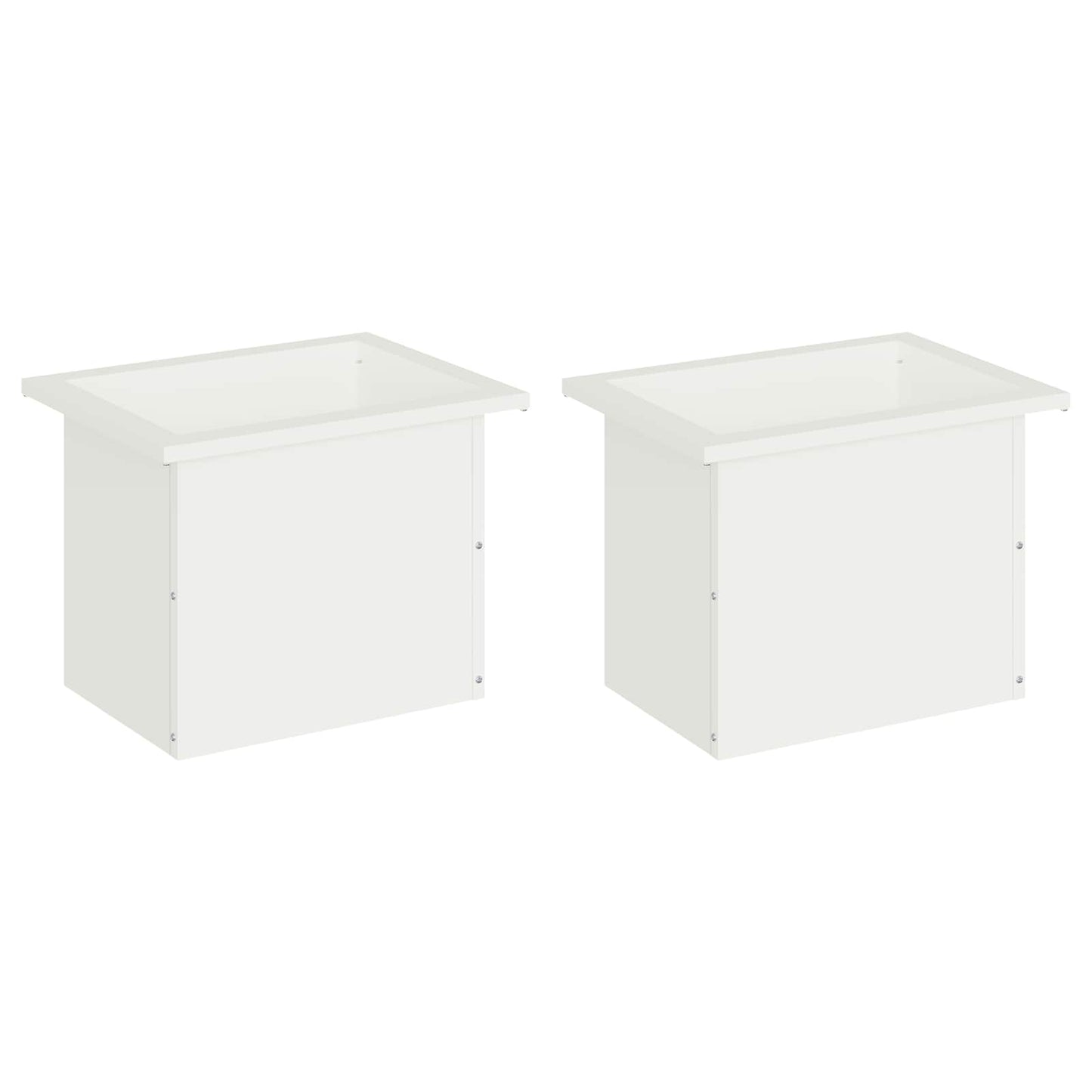 vidaXL Garden Planter with LED 2 pcs White 30 x 40 x 30 cm Steel