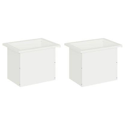 vidaXL Garden Planter with LED 2 pcs White 30 x 40 x 30 cm Steel