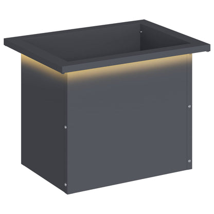 vidaXL Garden Planter with LED Antracite 30 x 40 x 30 cm Steel