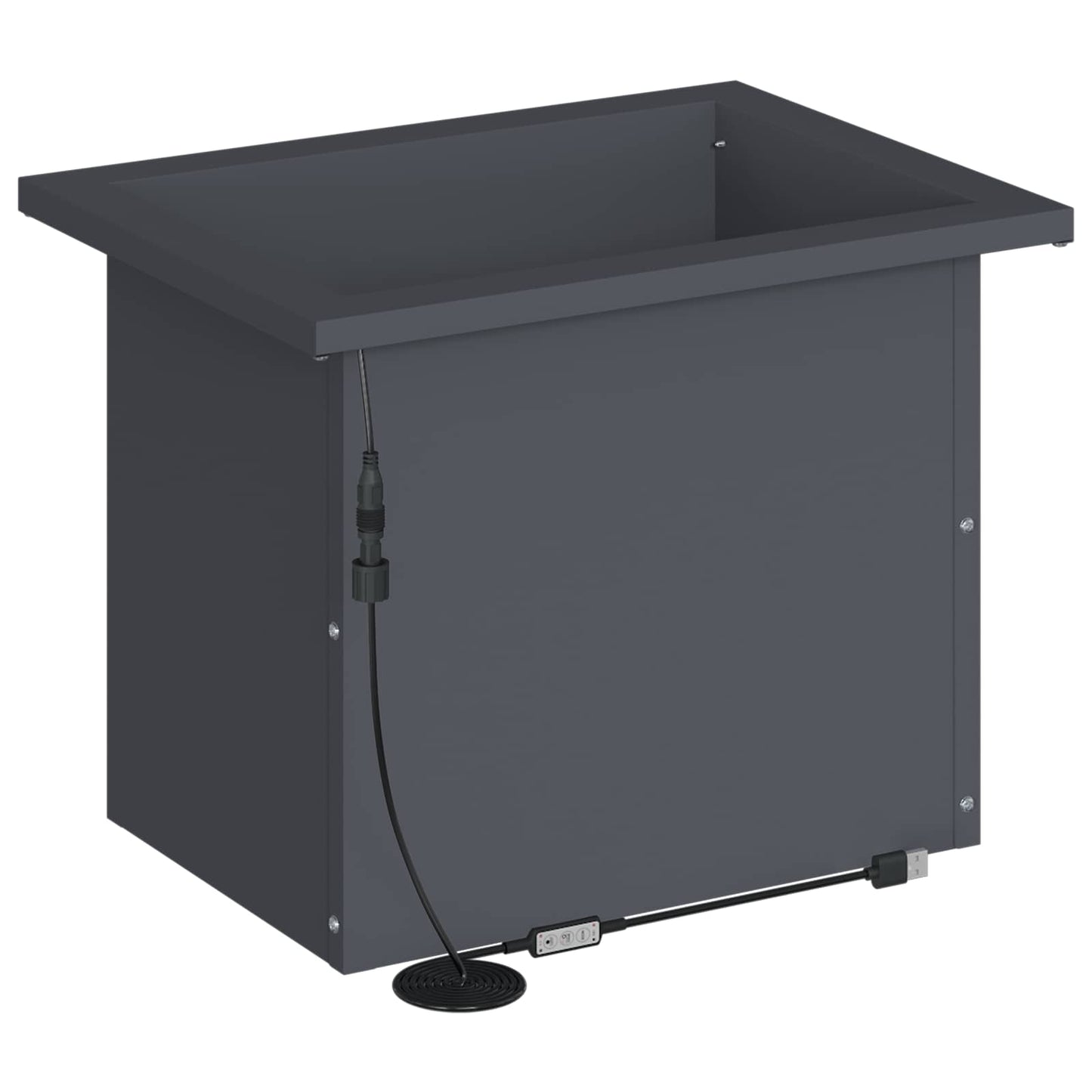 vidaXL Garden Planter with LED Antracite 30 x 40 x 30 cm Steel