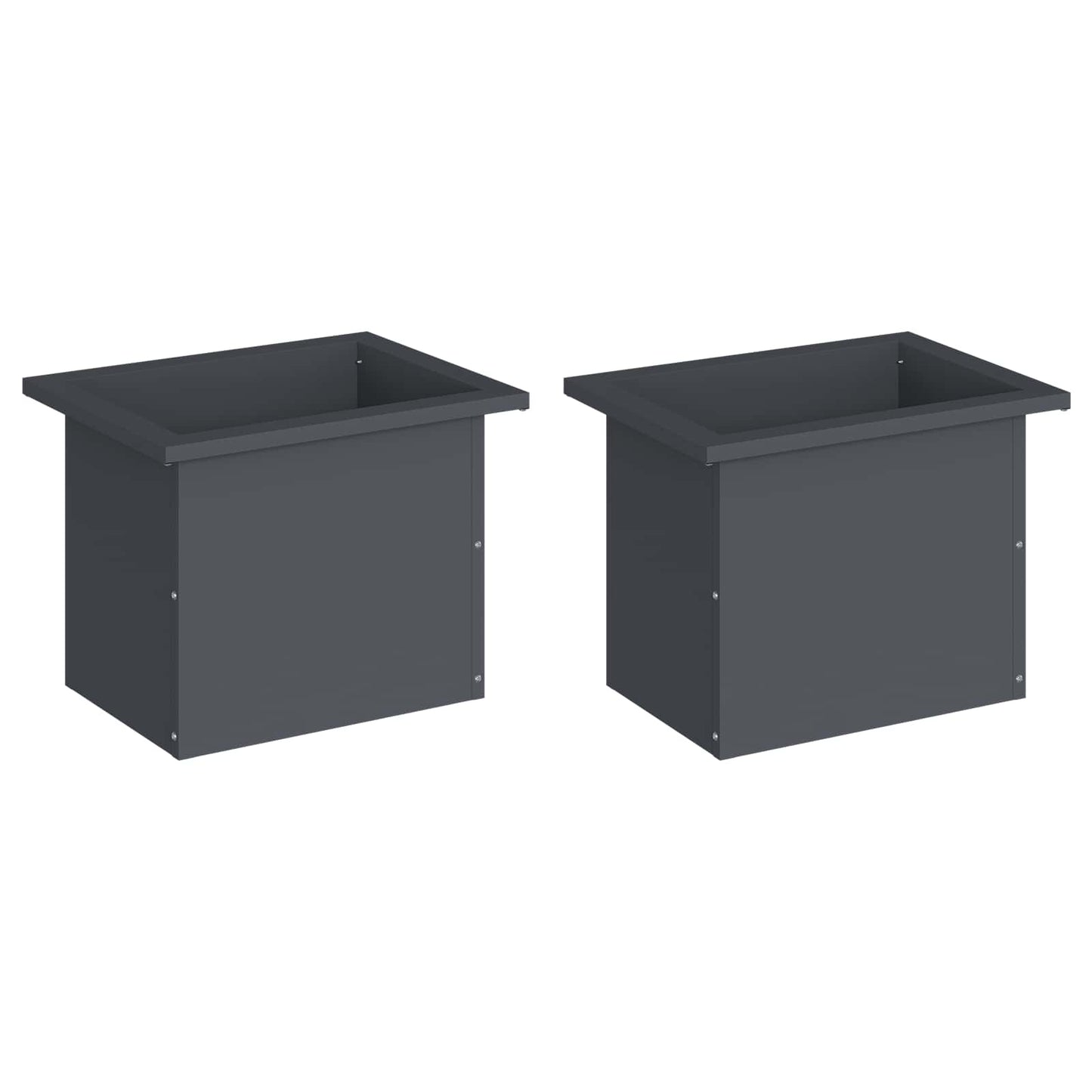 vidaXL Garden Planter with LED 2 pcs Antracite 30 x 40 x 30 cm Steel