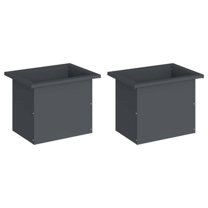 vidaXL Garden Planter with LED 2 pcs Antracite 30 x 40 x 30 cm Steel