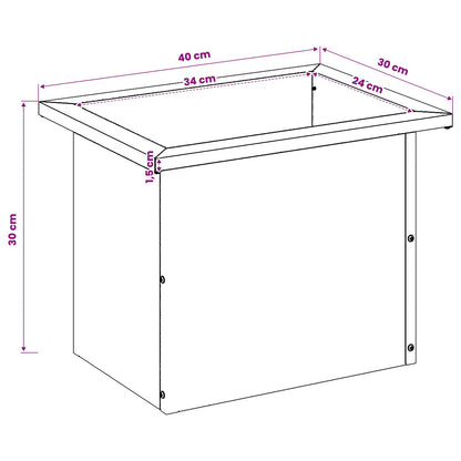 vidaXL Garden Planter with LED 2 pcs Antracite 30 x 40 x 30 cm Steel