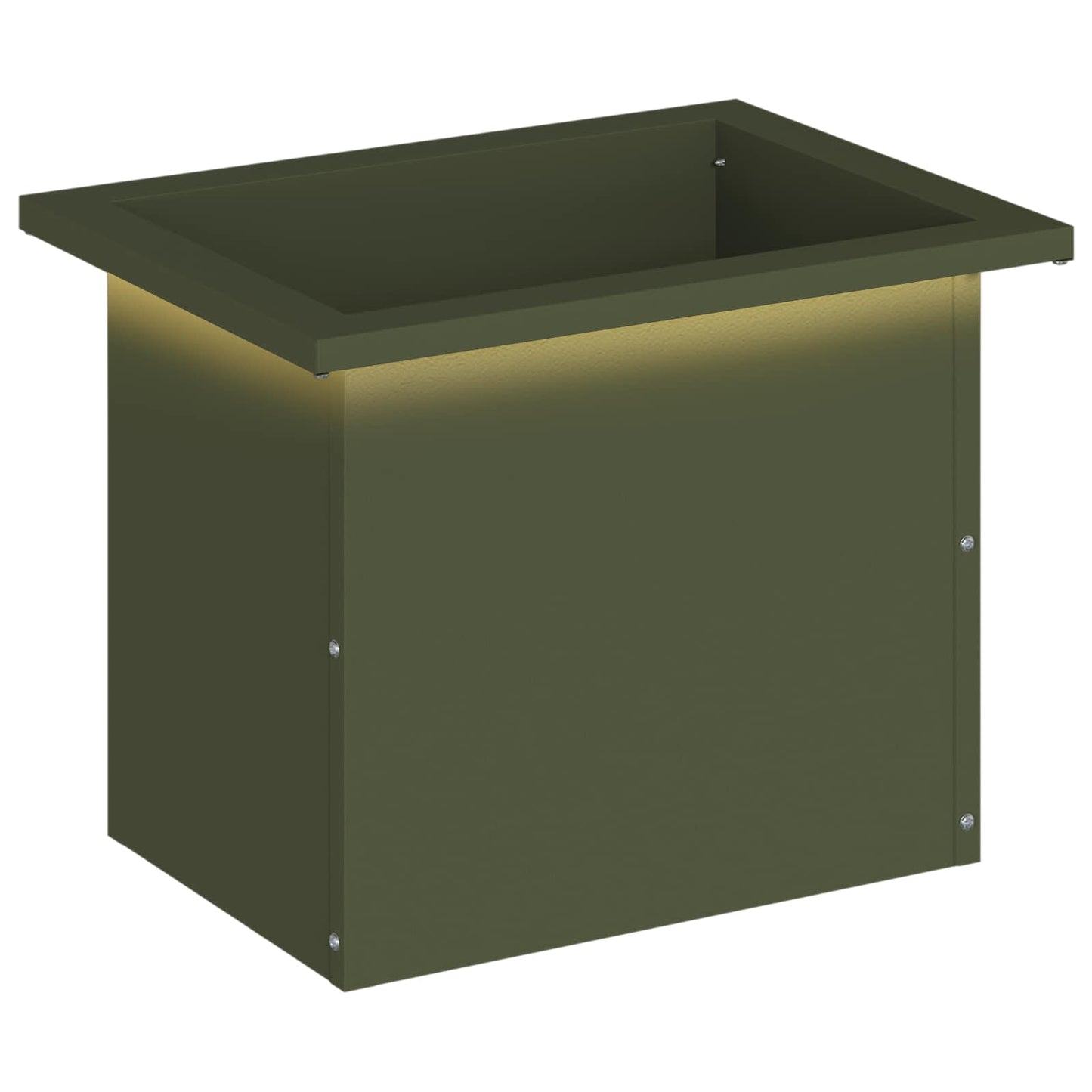 vidaXL Garden Planter with LED Olive Green 30 x 40 x 30 cm Steel