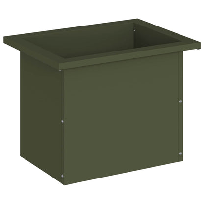 vidaXL Garden Planter with LED Olive Green 30 x 40 x 30 cm Steel