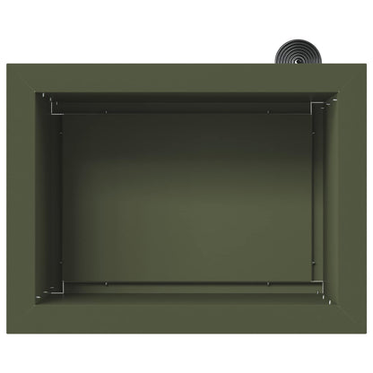 vidaXL Garden Planter with LED Olive Green 30 x 40 x 30 cm Steel