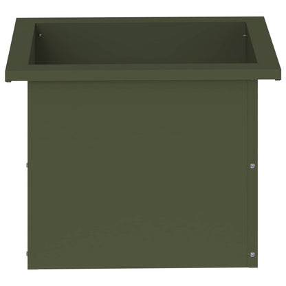 vidaXL Garden Planter with LED 2 pcs Olive Green 30 x 40 x 30 cm Steel