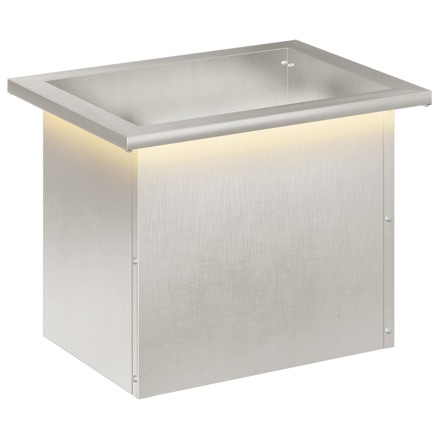 vidaXL Garden Planter with LED Silver 30 x 40 x 30 cm Stainless Steel