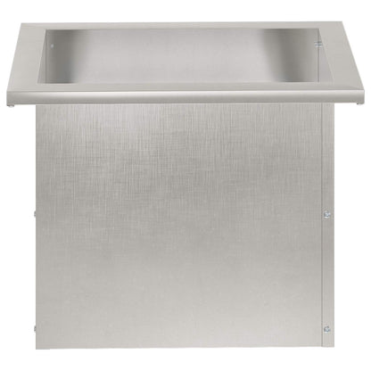 vidaXL Garden Planter with LED Silver 30 x 40 x 30 cm Stainless Steel