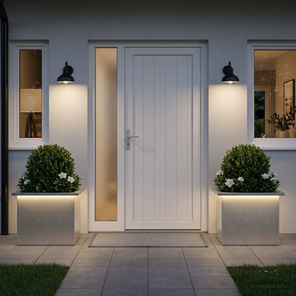 vidaXL Garden Planter with LED 2 pcs Silver 30 x 40 x 30 cm