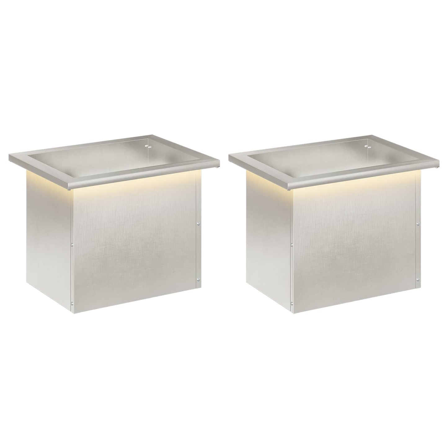 vidaXL Garden Planter with LED 2 pcs Silver 30 x 40 x 30 cm