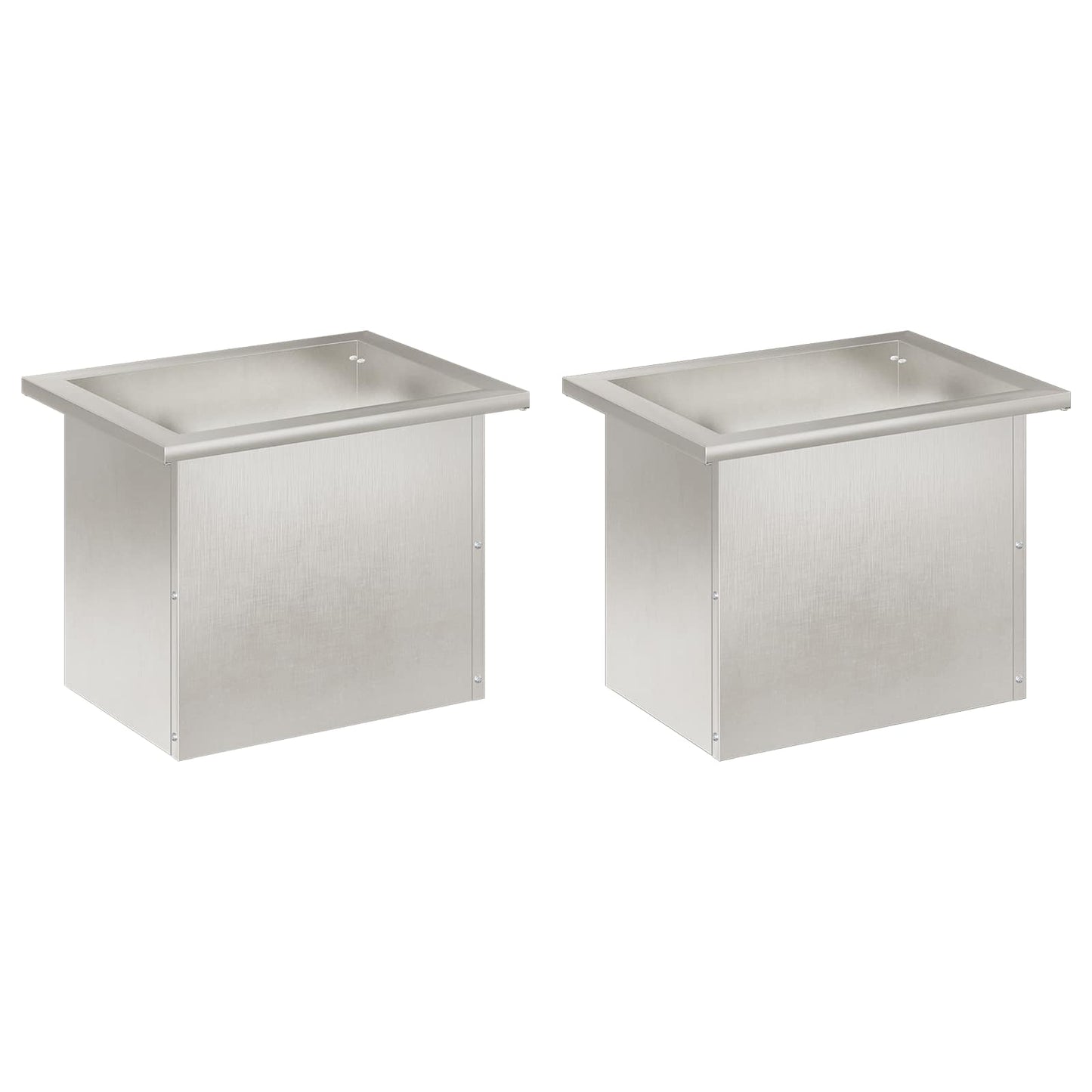 vidaXL Garden Planter with LED 2 pcs Silver 30 x 40 x 30 cm