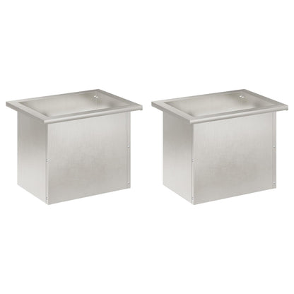 vidaXL Garden Planter with LED 2 pcs Silver 30 x 40 x 30 cm