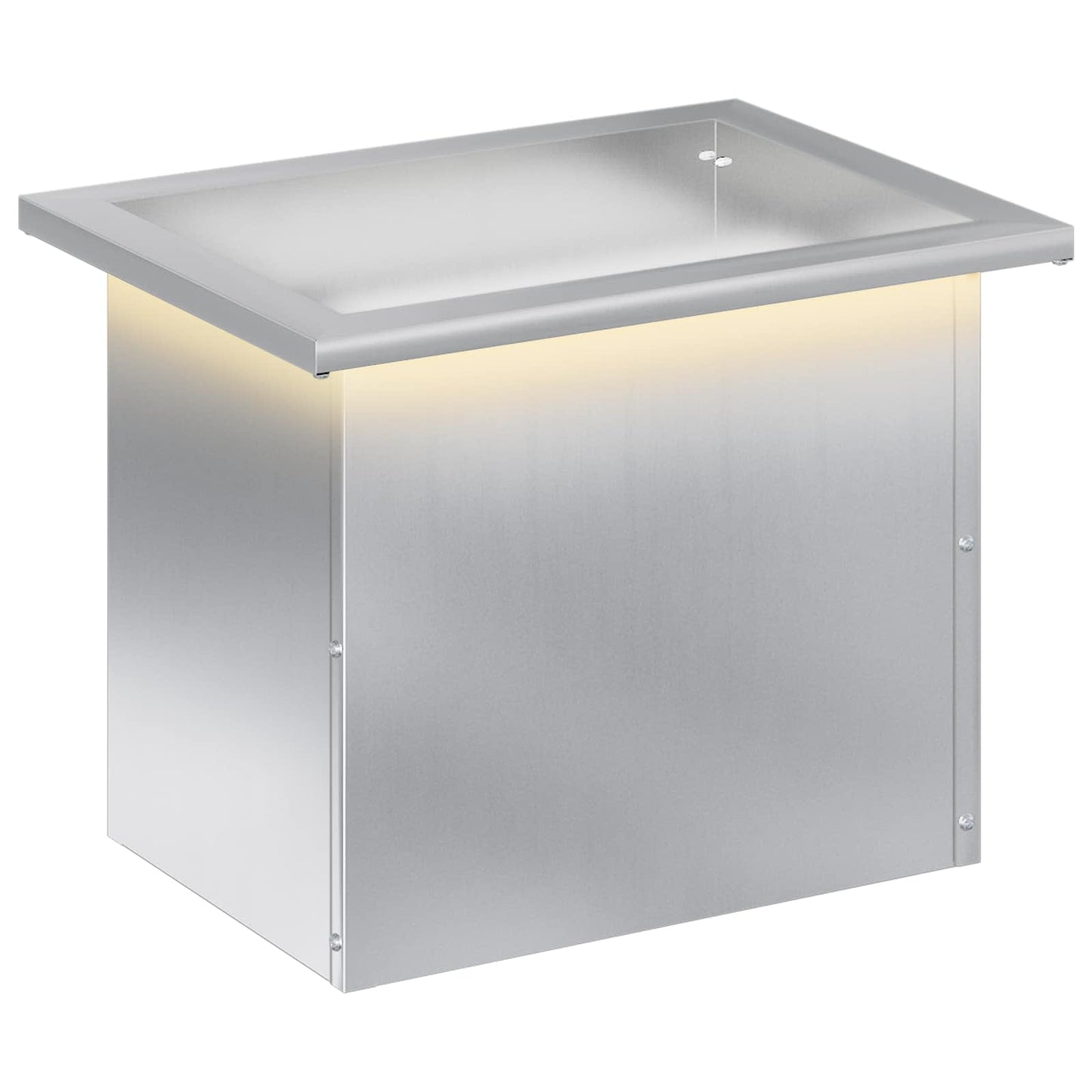 vidaXL Garden Planter with LED Silver 30 x 40 x 30 cm Galvanised Steel