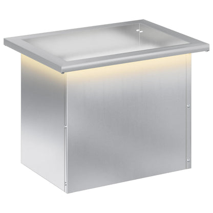 vidaXL Garden Planter with LED Silver 30 x 40 x 30 cm Galvanised Steel