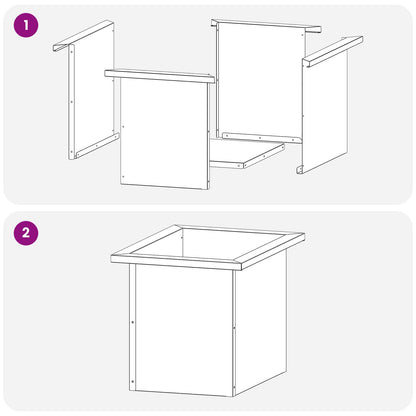 vidaXL Garden Planter with LED 2 pcs Silver 30 x 40 x 30 cm